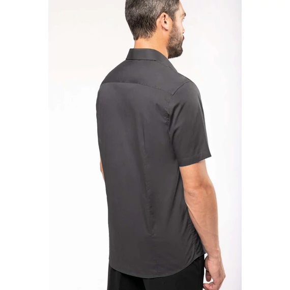 Short-sleeved cotton/elastane shirt