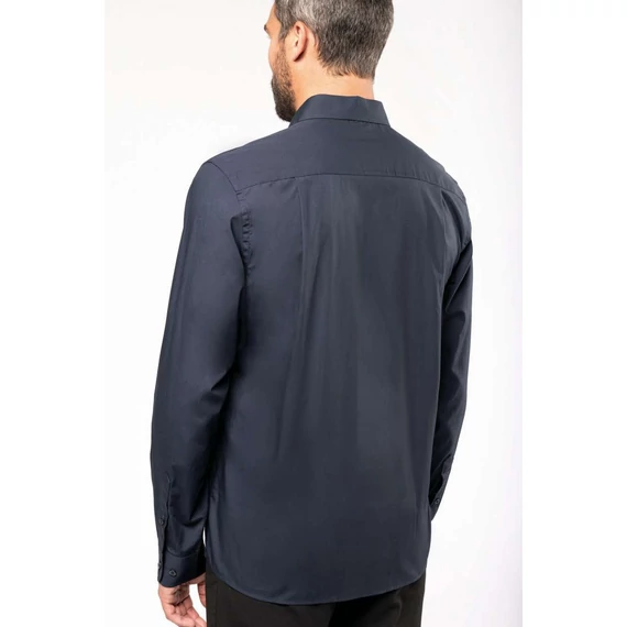 Men's long-sleeved cotton poplin shirt