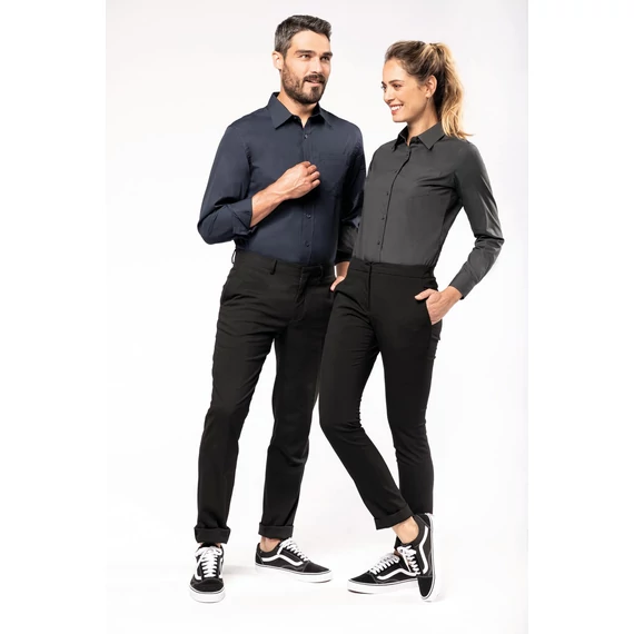 Men's long-sleeved cotton poplin shirt