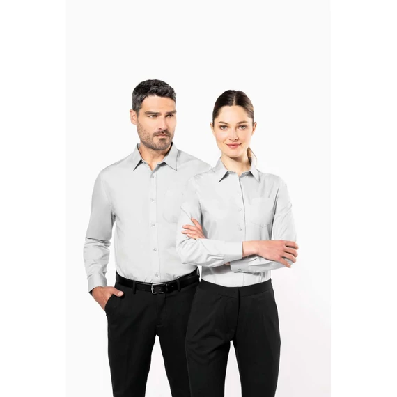 Men's long-sleeved cotton poplin shirt