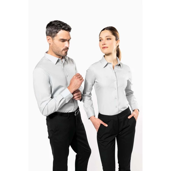 Men's long-sleeved cotton poplin shirt