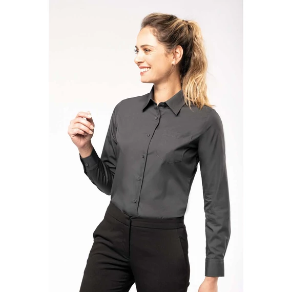 Ladies' long-sleeved cotton poplin shirt