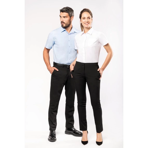 Ladies' short-sleeved cotton poplin shirt