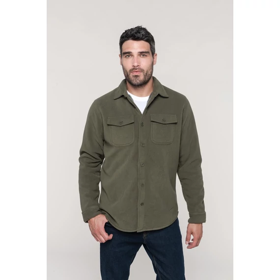 Sherpa-lined fleece overshirt
