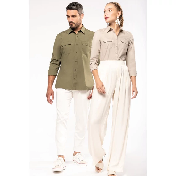 Men's long-sleeved safari shirt