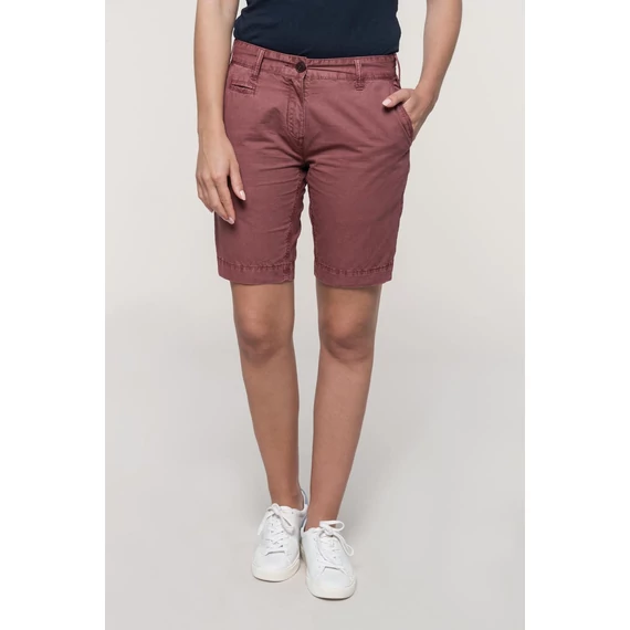 Ladies' washed effect bermuda shorts