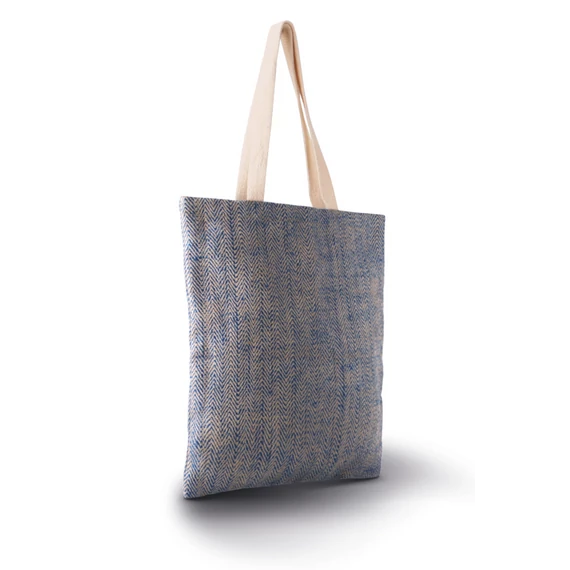 100%-ban természetes fonalfestett juta táska