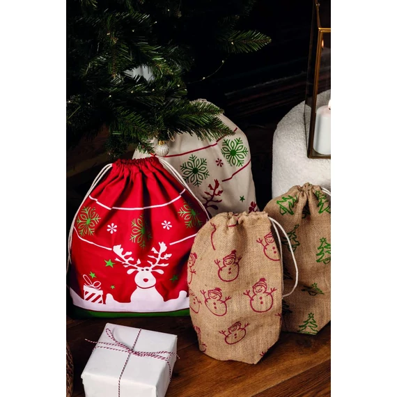 Drawstring bag with christmas patterns