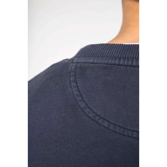 Unisex washed effect oversize round neck sweatshirt