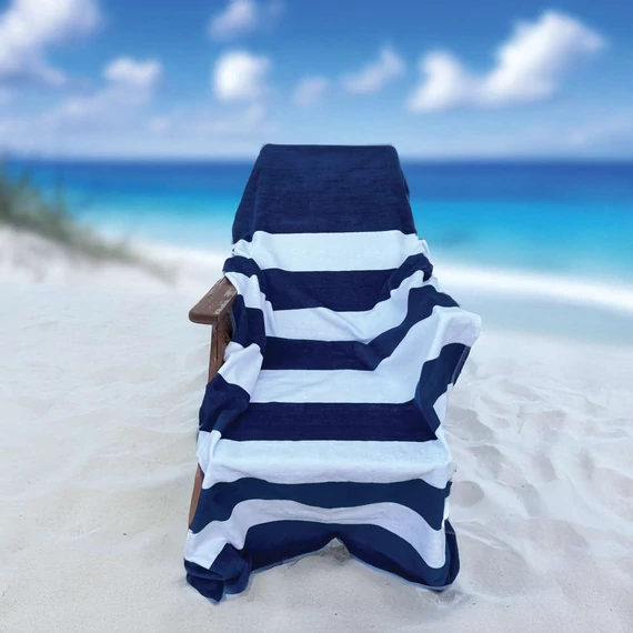 Olima „classic marine” beach velour towel