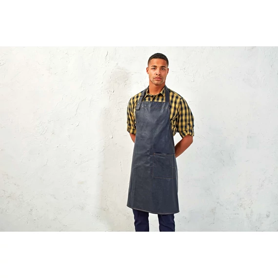 Faux leather bib apron