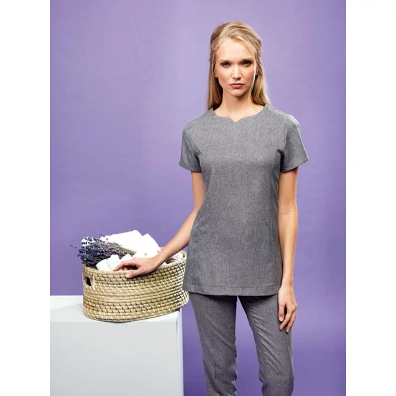 ‘viola' linen-look cut neck beauty tunic