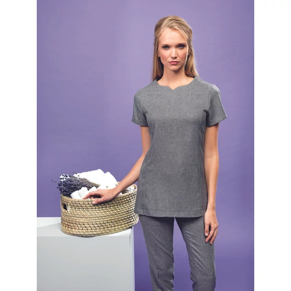 ‘viola' linen-look cut neck beauty tunic