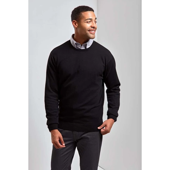 Men's crew neck cotton rich knitted sweater