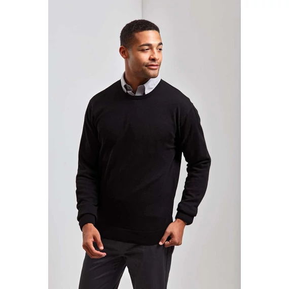 Men's crew neck cotton rich knitted sweater