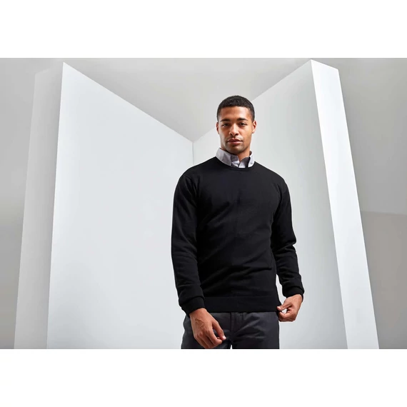 Men's crew neck cotton rich knitted sweater