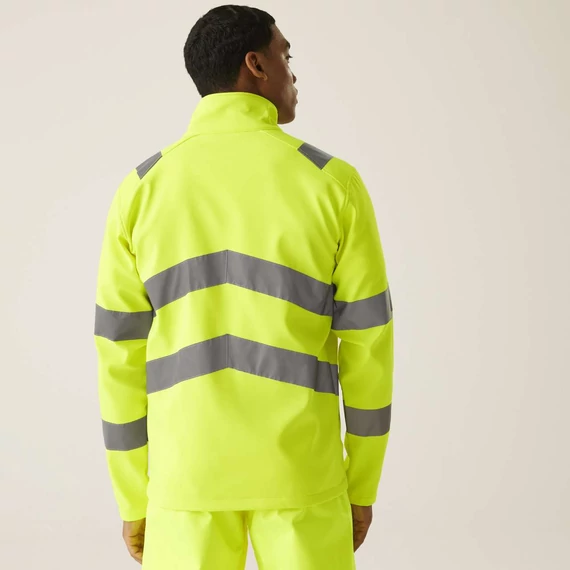 Hi-vis pro contract ablaze 2 layer softshell jacket (class 3)