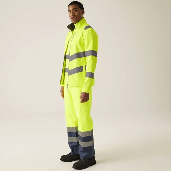 Hi-vis pro contract ablaze 2 layer softshell jacket (class 3)