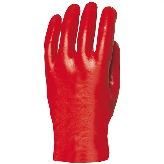 Mártott PVC kesztyű, piros, 27cm hosszú
