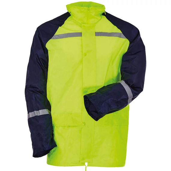 Fluo esőruha fényvisszaverő csíkkal