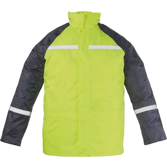Fluo esőruha fényvisszaverő csíkkal