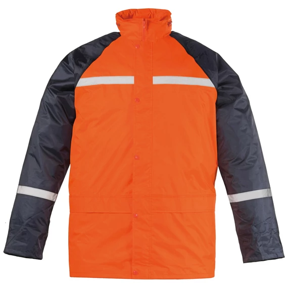 Fluo esőruha fényvisszaverő csíkkal