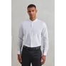 Banded collar 'grandad' long sleeve shirt