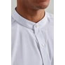 Banded collar 'grandad' long sleeve shirt