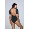 Női pamut spandex jerseyrövid ujjú duplau-nyakú body