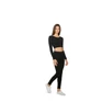 Női pamut spandex jersey hosszú ujjú rövid fazonú top