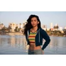Women's flex fleece cropped zip hooded sweatshirt