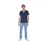 Unisex tri-blend rövid ujjú v-nyakú póló