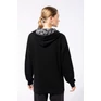 Unisex contrast patterned hooded sweatshirt