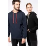 Unisex contrast patterned hooded sweatshirt