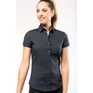 Ladies' short-sleeved cotton/elastane shirt
