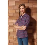 'sidehill' check - women's long sleeve cotton shirt
